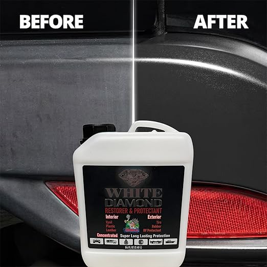 TIRE Dressing Concentrated White Diamond Restorer and Protectant 84 fl oz - Vinyl - Plastic - Tire - Rubber - UV Protection - Super Shine - Good Hydrophobic Action