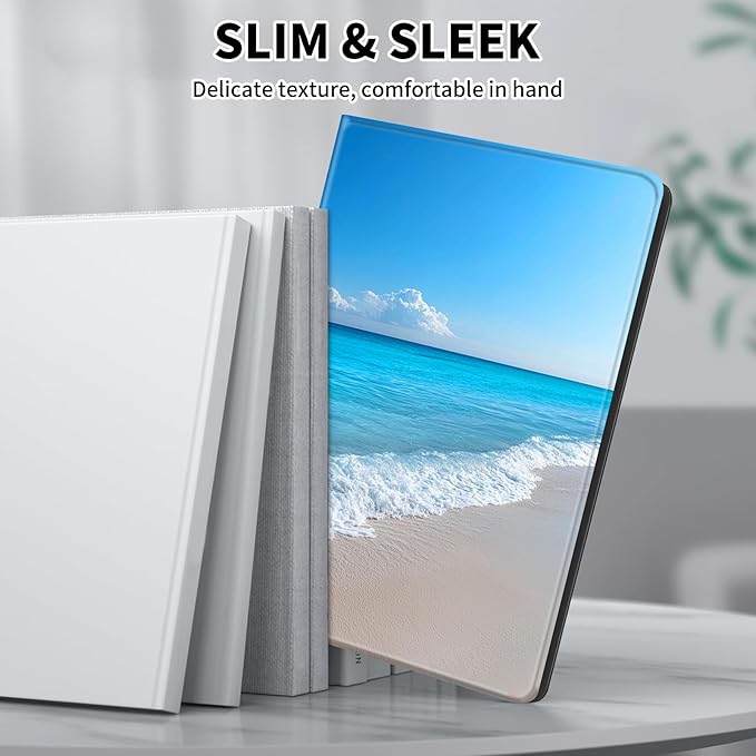 for Kindle Paperwhite Case,6" Kindle Paperwhite 4 10th Generation Case 2018 & Kindle Paperwhite Signature Edition,Leather Slim Adjustable Stand Cover Auto Wake/Sleep,Blue Sea Beach