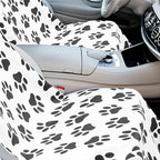 Hahafelt 2 Pack Car Seat Towel Covers with Storage Bag, 63 x 32 Inch Universal Non Slip Waterproof Sweat Protector for Car Truck, Gym Swimming Running, Machine Washable (Dog Footprints)