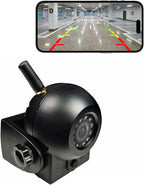 Upgraded Wireless Backup Camera Magnetic Hitch, 4000mAh Rechargeable Battery Powered WiFi Rear View Camera, 720P IP68 Waterproof Reverse Camera for Truck/RV/Camper/Trailer for iPhone iPad Android