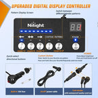 Nilight 49 Inch Emergency Strobe Light Strips with Controller, 288LED Flashing Warning Hazard Safety Rear Window Tailgate Lights for Truck Trailer Construction Plow Pickup SUV Vehicle, Amber White