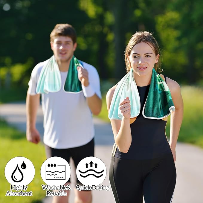 Hahafelt 2 Pack Car Seat Towel Cover and Athletic Running Towel with Storage Bags, Sweat Washable Gym Seat Protector Non Slip for Dog Pet Workout Running Outdoor Sport Activities(Yosemite)