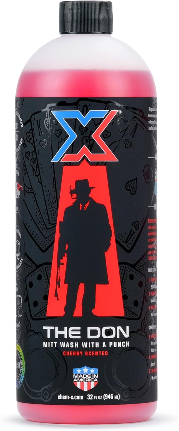 Chem-X The Don: Mitt Wash with a Punch - 32oz - Cherry-Scented Car Wash Soap for Removing Road Film, Bugs, Grime & Build-Up