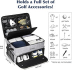 Golf Trunk Organizer, Golf Accessories for Men, Car Storage Bag with 2 Shoe Compartments, Adjustable Dividers for Gear, Durable Water-Resistant Design, Ideal Gift for Golfers