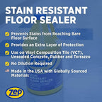 Zep Stain Resistant Floor Sealer - 1 Gallon (Case of 2) ECZUFSLR1282 - Durable, Long-Lasting, Enhances Gloss, Polish Longevity and Stain Resistance on Vinyl (VCT), Concrete, Rubber and Tile