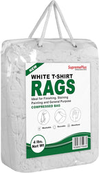 Premium White T-Shirt Cleaning Rags (4 lbs. Bag of Rags) – White Cotton Rags for Cleaning, Staining, Painting, Oil, Grease & Dust Removal – Shop Rag Bulk