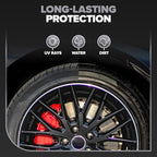 Carfidant Tire Shine Spray - Black Satin Finish - Premium Car Tire Dressing - 18 fl. Oz. Kit with Applicator Pad - Long Lasting - No Sling No Grease Formula with UV Protection