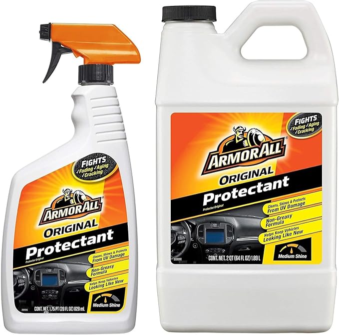 Armor All Original Protectant Spray and Refill, Interior Car Cleaner with UV Protection Against Cracking and Fading, 28 Fl Oz Bottle, 64 Fl Oz Refill