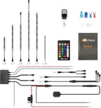 24PCS Underglow RGB LED Strip Light Kit DC 12V with 2 Red Blinking Brake Light Styles for Motorcycles Trikes Golf Carts ATVs UTVs – M24r