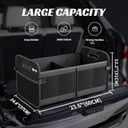Sposuit Trunk Organizer for Car - 70L Collapsible Car Storage with 11 Pockets & Reinforced Handles, SUV Trunk Organizers for Grocery Cargo(Black, 2 Pack)