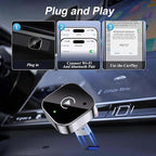 2025 Upgraded Wireless CarPlay Adapter for iPhone＆Android, Mini Wired to Wireless Adapter for CarPlay ＆Android Auto, Plug and Play, Stable Connection & No Latency