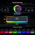 Wireless Charger Car Charging Pad,POLMXS 15W Wireless Phone Charger,RGB Cell Phone Cordless Charging Mat Compatible with iPhone 16/15/14/13/12 Galaxy S23 S22 S21 Note10(k1)