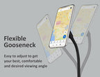 Dual Phone Holder for Car Cup Holder – Long Flexible Neck, 360° Rotatable Car Phone Mount - Adjustable Cell Cup Holder, Universal Size Fits 2 iPhone, Samsung, GPS and More (Magnetic)