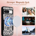 for Google Pixel 8 Case 6.2 Inch - Compatible with MagSafe Women Girls Cute Magnetic Protective Cover Cool Fun Unique Leopard Heavy Duty Shockproof Design for Google Pixel 8 Phone Cases