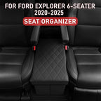 Seat Aisle Storage Box for Ford Explorer 6-Passenger Models – Organizer Rear Seats Passage – Foldable, Easy Installation, for Ford Explorer ST XLT Accessories 2020 to 2025 (Black)