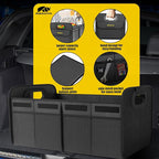 MIKKUPPA Car Trunk Organizer - 70L Collapsible Trunk Organizer for Groceries, Car Storage Organizers for SUV Auto Truck Van with Non Slip Bottom (Black)