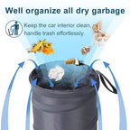 Car Trash Can, 2 Packs Mini Collapsible Car Trash Bin for Front Back Seat, Pop up Car Garbage Can, Portable Car Trash Bag Hanging for Vehicle SUV Rv Truck Accessories Interior, Grey