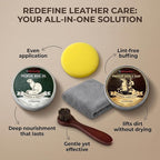 5-in-1 Leather Care Kit with Saddle Soap & Mink Oil, Leather Cleaner and Conditioner for Cowboy Boots, Jackets, Handbags, Car Interiors, Ideal Gift for Leather Lovers