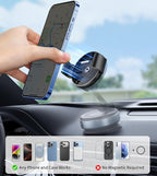 TONEOF Phone Clamp for Magnet with Metal Ring,Phone Mount Adapter for Magsafe Car Phone Holder,Quick Installation & Easy Removal Clip for All Phones/Magnetic Tripod/Magnet Mounts (Black,1 Pack)