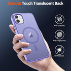 SUPFINE Magnetic for iPhone 11 Phone Case(Compatible with MagSafe)(Military Grade Drop Protection) Slim Translucent Matte Shockproof with Anti-Fingerprint Phone Case,Purple