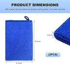 2 PCS Clay Mitt, Fine Grade Microfiber Claying Bar Glove Car Detailing Towels, Scratch-Free Cleaning & Polishing Clay Eraser Mitts for Vehicle Surface, Car Accessories (Blue)