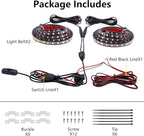 2Pcs 60-Inch Led Truck Bed Lights - Super Bright 2600LM 6000K White,IP67 Waterproof,with On/Off Switch & Fuse,Universal for Pickup/SUV/Van Bed Lighting