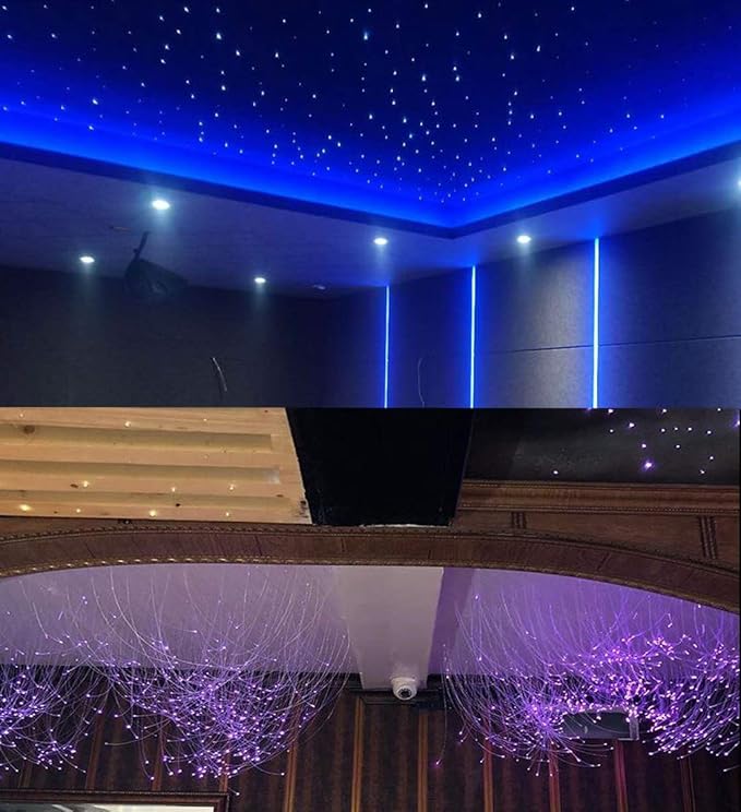 AZIMOM End Glow Fiber Optic Cable, PMMA 150pcs 0.03in 6.5ft Fiber Strands Lights Roll 0.75mm 2Meter Starlight Headliner Strings Star Sky Roof Ceiling Decoration