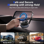 surundo Magnetic Phone Holder for Car - Upgraded 360° Vacuum Magnetic Phone Holder, Foldable Retractable Suction Cup Car Mount for Magsafe for Your Car/Gym/Mirror Mount for iPhone & Android