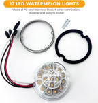2PCS 17-LED Dual Revolution Amber to Purple Turn Signal & Marker Lights, Clear Lens & Stainless Steel Bezel for Freightliner, Kenworth, Peterbilt, Trailer, Heavy Truck
