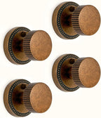 Asidrama 4 Pack Antique Brass Privacy Door Knobs with Lock, Vintage Door Handles with Antique Brass Door Knobs Interior for Bedroom or Bathroom, Heavy Duty Door Lever for Left Right Sided Doors