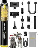SEEDUSTRY Handheld Vacuum Cleaner Cordless, Mini Small Car Vacuum, Portable Pet Hair Vacuum, 3 Suction Modes-Up to 18000pa, 6 Blow & Suck & Deflate & Inflate Nozzles for Car, Pet, Office, Home