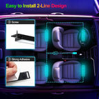 YiLaie Car LED Lights Interior, Multcolor LED Light for Car with APP Control and DIY Mode, Music Sync USB Under Dash Lighting Kit for Cars, Trucks, SUVs, DC 5V
