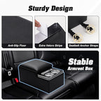 Upgraded Bench Seat Center Console with Extra Large Cup Holder & Phone Holder, Universal Car Armrest Storage Box Organizer for Truck & SUV & Van Automotive Central Console for Back Bench Seat