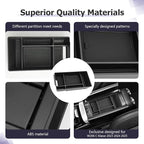 LUWU Center Console Organizer Compatible with 2022-2026 Benz C-Class C300/C300 4Matic/AMG C43/AMG C63 SE Performance W206 Accessories Armrest Console Storage Box Insert Tray ABS Material Black
