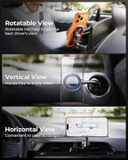 MRGLAS for MagSafe Car Mount [Upgraded 40 Strong Magnets] [360° Rotation] Air Vent Magnetic Phone Holder [Double Metal Hook] Car Phone Holder Mount Compatible iPhone 17 16 15 Pro Max S26 Ultra S25