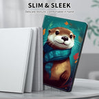 for Kindle 10th Generation Case 2019 Released 6",PU Leather Cute Slim Folio Adjustable Stand Smart Cover with Auto Wake/Sleep Case for 6 Inch Kindle 10th Gen 2019,Cute Otter Green