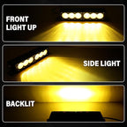 AUXTINGS 12 inch Single Row Amber LED Light Bar 60W Off Road Light Bar Flood Beam LED Work Light Truck UTV 4x4 Cars SUVs ATVs Boats Fog Driving Light with Wiring Harness kit
