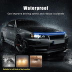 Ohleats 71 Inch Car Hood Light Strip, Exterior Flexible Daytime LED Running Light, Waterproof Auto LED Strip Light with Dynamic Scan Start-up Effect, Car Accessories for SUV Truck (Blue)