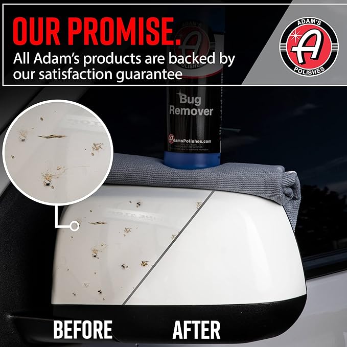Adam's Polishes Car Bug Remover Combo - Powerful Bug Remover For Car Detailing | All Purpose Spray Removes Bug & Tar From Plastic, Rubber, Metal, Chrome, Glass, RV, Boat, Motorcycle