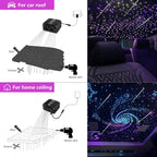 AZIMOM Dual Color 800pcs 0.03in 13.1ft Twinkle Fiber Optic Starlight Headliner+ Pure White Meteor 240pcs Shooting Star, Sound Mode APP& Remote Control 2 in 1Starlight Meteor Kits for Car Home Ceiling