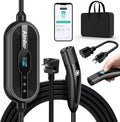 AIMILER Level 1/2 Tesla Charger, 16A, 25ft Cable ETL Certified, 240V NEMA 6-20P Plug & 110V 5-15P Adapter Cable, Portable Electric Car EV Charger for Tesla Models Y/X/3/S or Other Nacs EVs (Black)