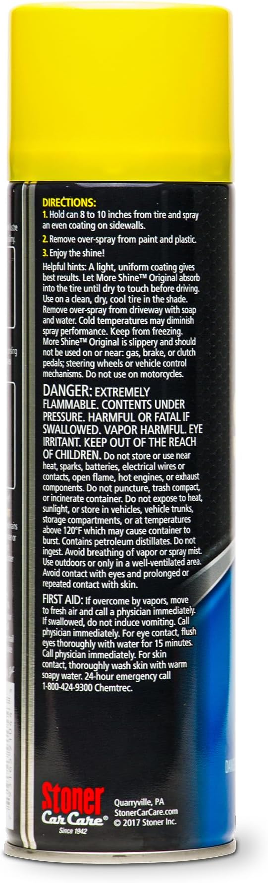 Stoner Car Care 91044-2PK Original More Shine Tire Shine Spray – Tire Dressing Restores Deep Matte Black Finish with Long-Lasting Rain-Resistant Protection, Dry-to-Touch – 12 oz (Pack of 2)