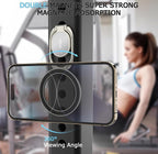 Doflyesky Magnetic Phone Grip for MagSafe Ring Holder, Metal Double Adjustable Gym Finger Ring Grip Kickstand, Removable Phone Grip for iPhone, iPad and Smartphones (Natural Titanium)