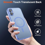 SUPFINE Magnetic for iPhone 17 Case (Compatible with MagSafe)(Military Grade Drop Protection) Translucent Matte Shockproof with Anti-Fingerprint Phone Cover,Blue Purple
