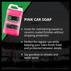 3D Pink Car Soap (1 Gallon) + Hydro-FIL XL Drying Towel (Grey) – pH Neutral High Suds Car Wash & Ultra Absorbent 20” x 31.5” Drying Cloth