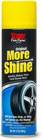 Stoner Car Care 91044 Original More Shine Tire Shine Spray – Tire Dressing Restores Deep Matte Black Finish with Long-Lasting Rain-Resistant Protection, Dry-to-Touch – 12 oz
