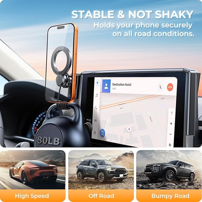 Car Phone Holder for Toyota Corolla 2020-2026 & Corolla Cross 2022-2026 (Only for 8-Inch Screen) 360° Rotation Magnetic Cell Phone Mount, Compatible with Magsafe, Does Not Affect Air Vent