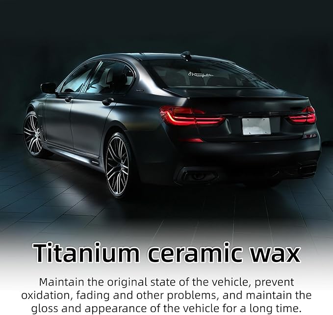 Titanium Ceramic Car Wax,Professional Paint Protection, Waterproof Formula with Graphene, Brazil Wax, Long-Lasting Paint Protection for All Vehicle Types