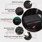 Center Console Armrest Compatible with Mini Cooper Coupe R50 R52 R53 R56 R57 R58 F55 F56 F57 Countryman with 7 USB Port Cup Holder Double Layer Organizer Storage Box (Black with Red Line)