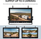 eRapta 4 Wireless Backup Camera Magnetic: 10.1" IPS Full-Size DVR Monitor, Install-Free RV Camera System with IR Night Vision, Built-in 9600mAh Battery for RV/Camper/Truck/Trailer/Tractor ACT104